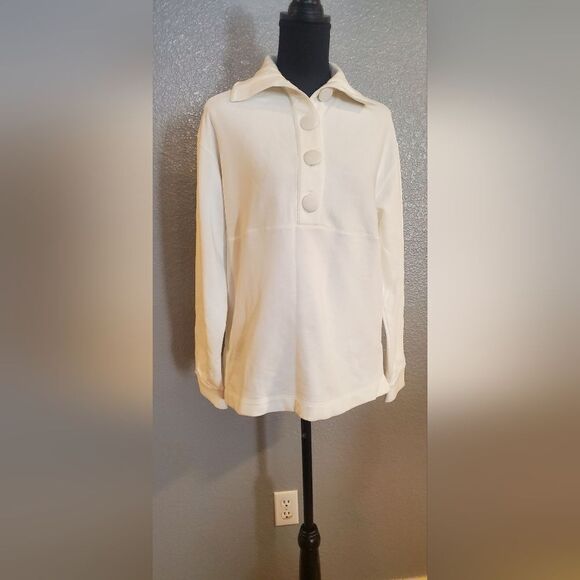 Rebecca Taylor White French Terry Pullover Long Sleeve Sweatshirt Size S - Picture 14 of 16